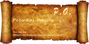 Polonkai Ompoly névjegykártya